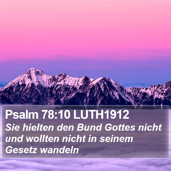 Psalm 78:10 LUTH1912 Bible Study