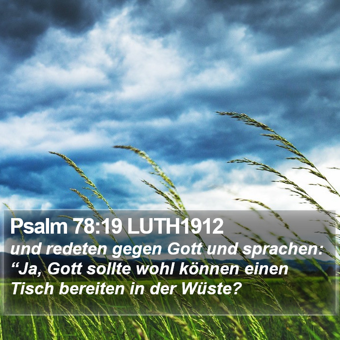 Psalm 78:19 LUTH1912 Bible Study