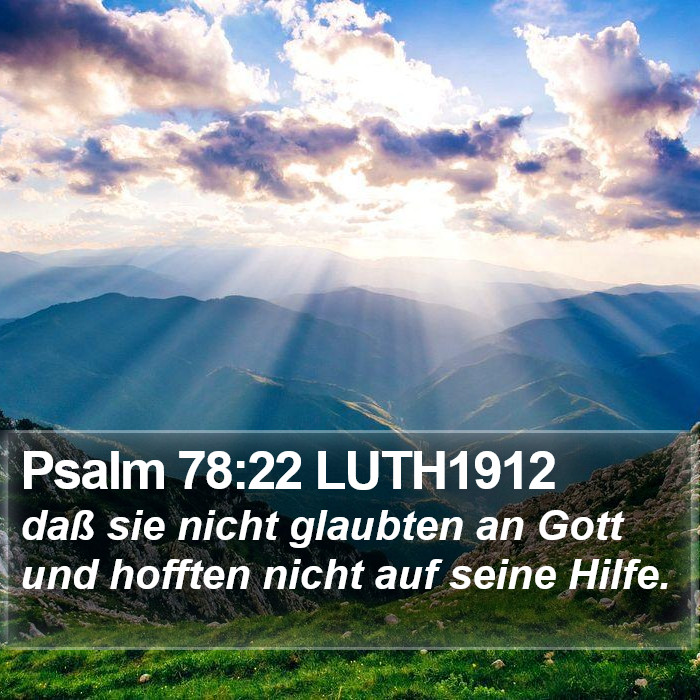 Psalm 78:22 LUTH1912 Bible Study