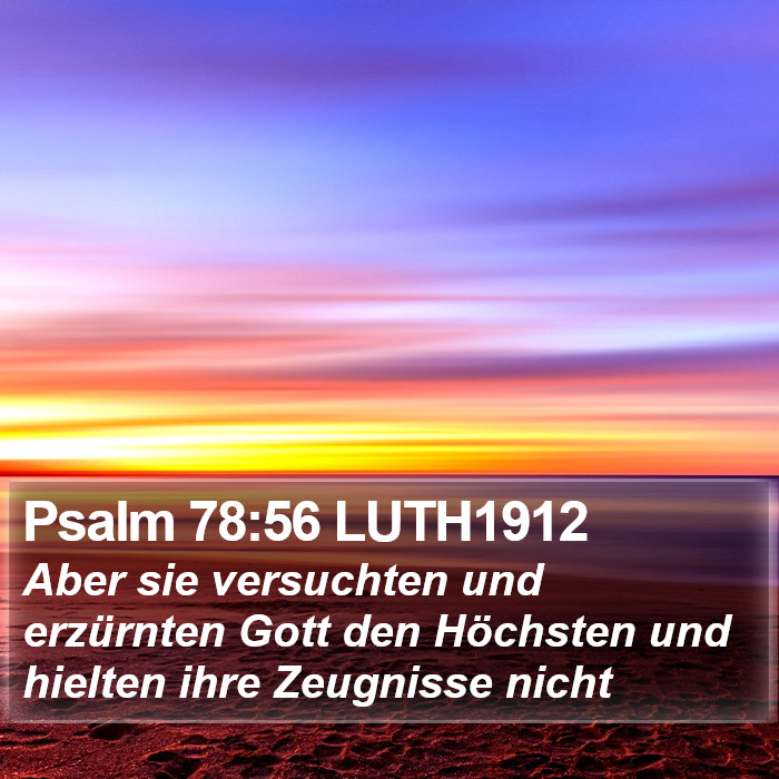 Psalm 78:56 LUTH1912 Bible Study