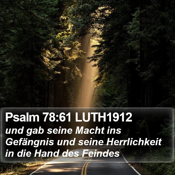 Psalm 78:61 LUTH1912 Bible Study