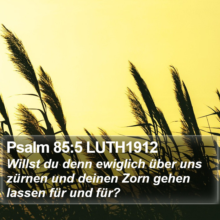 Psalm 85:5 LUTH1912 Bible Study