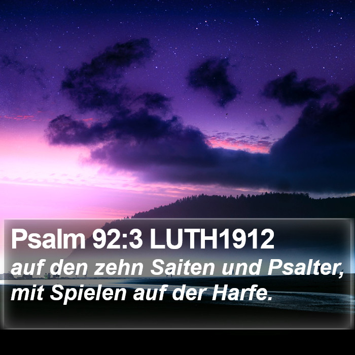 Psalm 92:3 LUTH1912 Bible Study