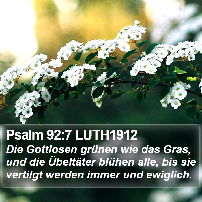 Psalm 92:7 LUTH1912 Bible Study