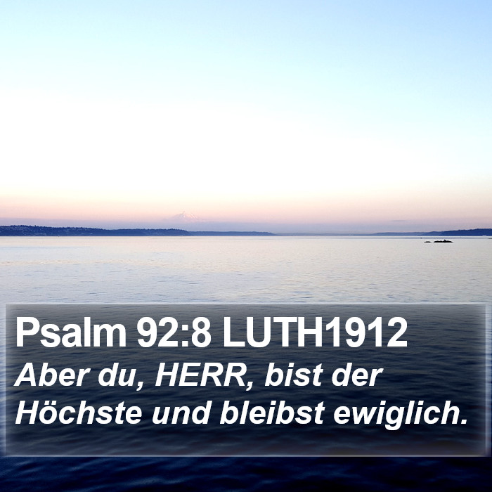 Psalm 92:8 LUTH1912 Bible Study