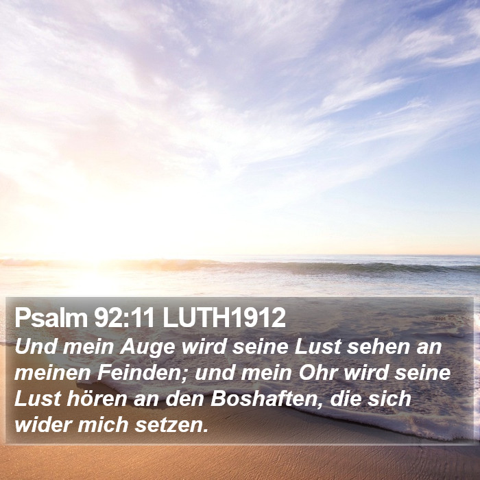 Psalm 92:11 LUTH1912 Bible Study