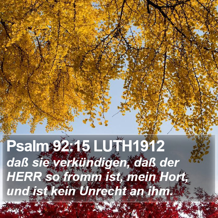 Psalm 92:15 LUTH1912 Bible Study