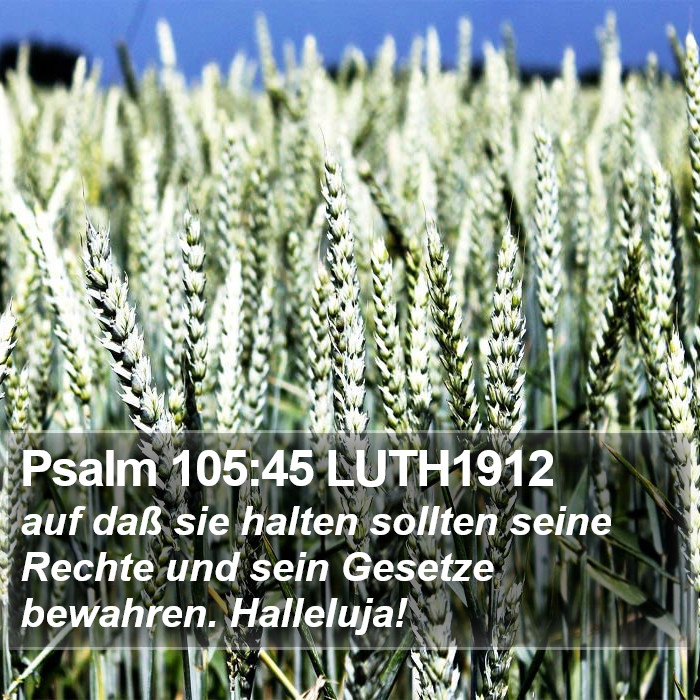 Psalm 105:45 LUTH1912 Bible Study