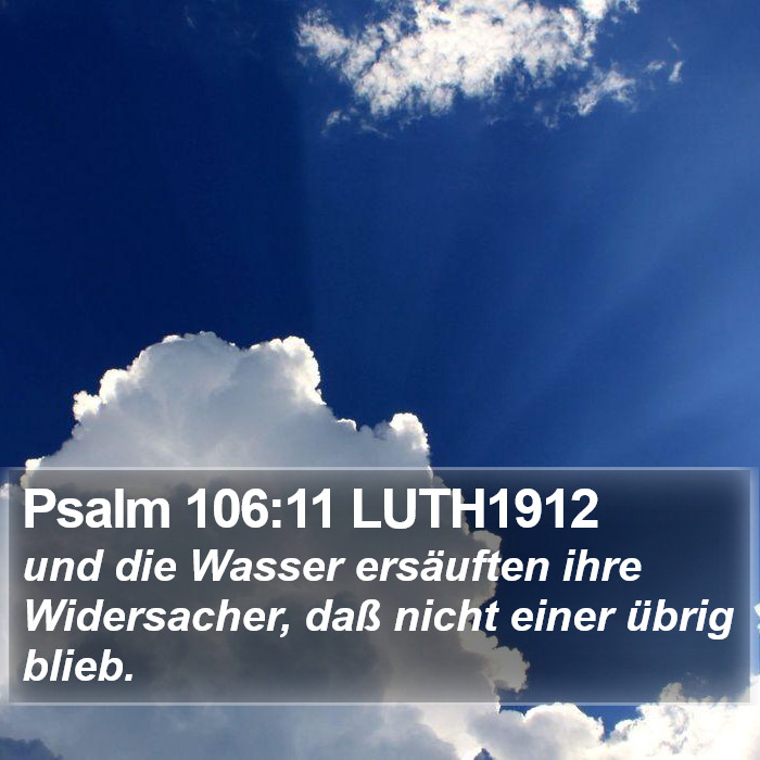 Psalm 106:11 LUTH1912 Bible Study