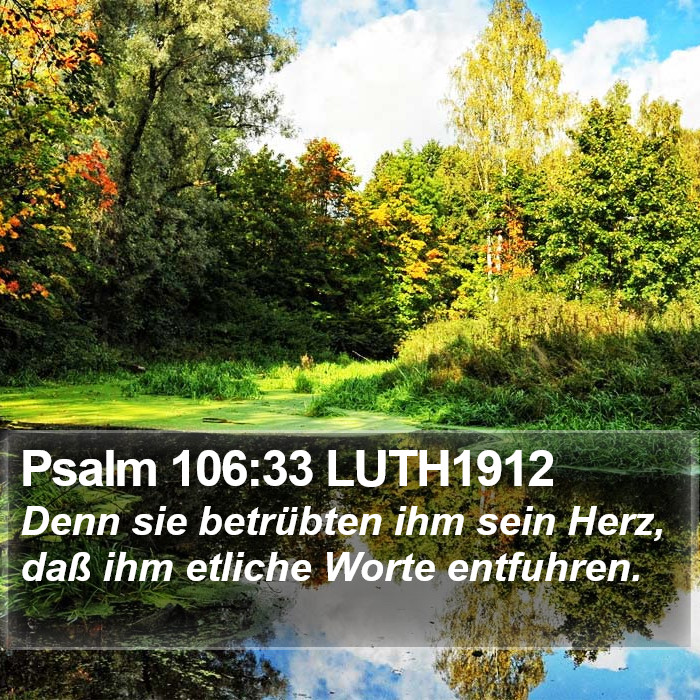 Psalm 106:33 LUTH1912 Bible Study