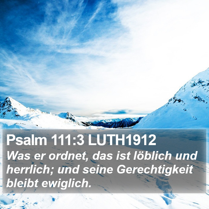 Psalm 111:3 LUTH1912 Bible Study