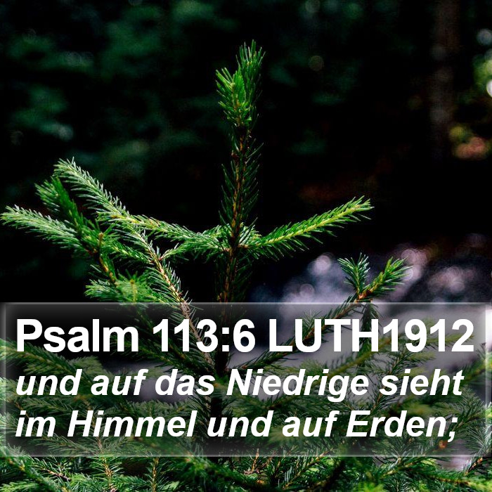 Psalm 113:6 LUTH1912 Bible Study