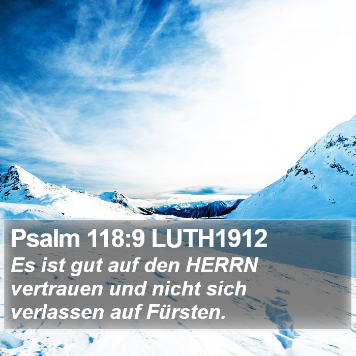 Psalm 118:9 LUTH1912 Bible Study