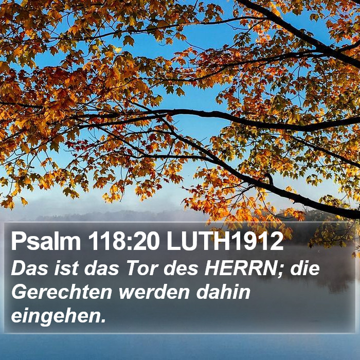 Psalm 118:20 LUTH1912 Bible Study
