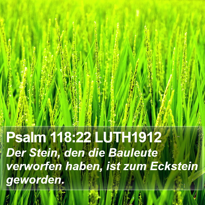 Psalm 118:22 LUTH1912 Bible Study