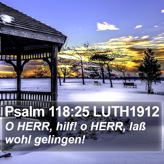 Psalm 118:25 LUTH1912 Bible Study