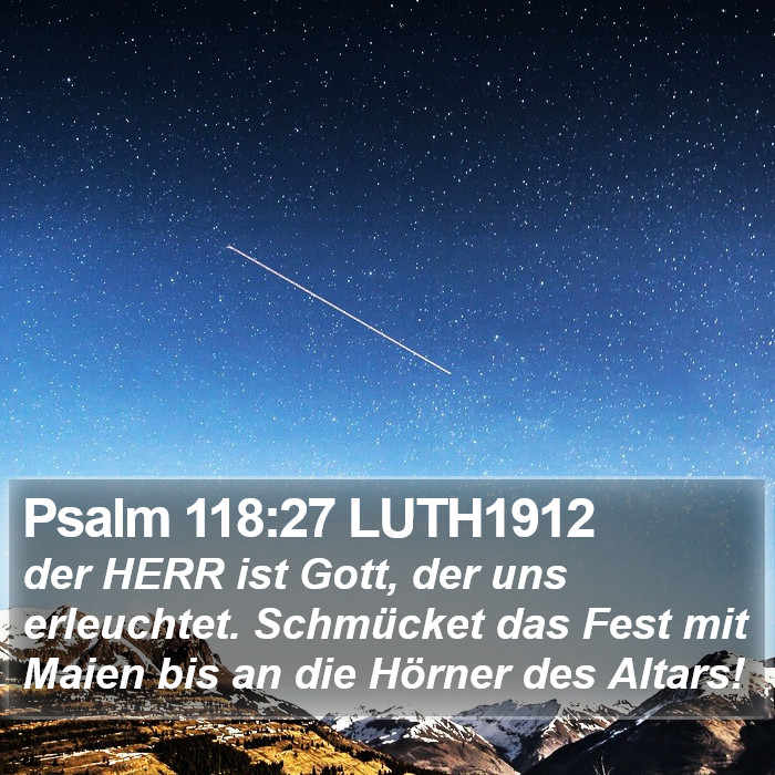 Psalm 118:27 LUTH1912 Bible Study
