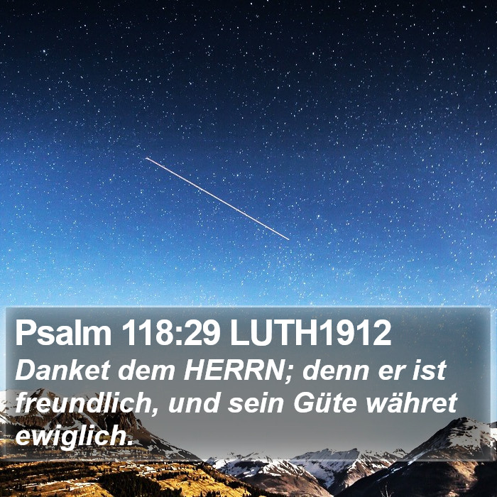 Psalm 118:29 LUTH1912 Bible Study