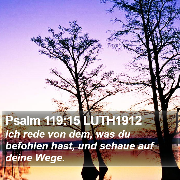 Psalm 119:15 LUTH1912 Bible Study