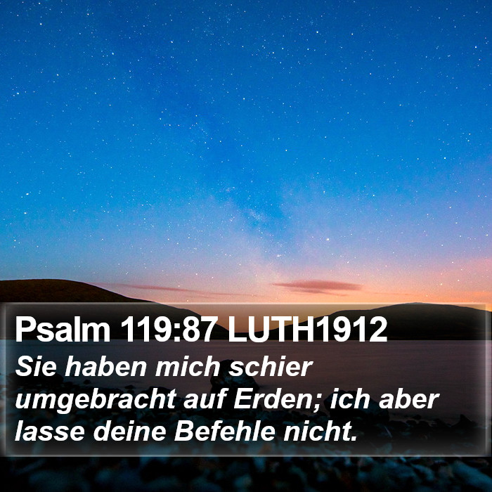 Psalm 119:87 LUTH1912 Bible Study
