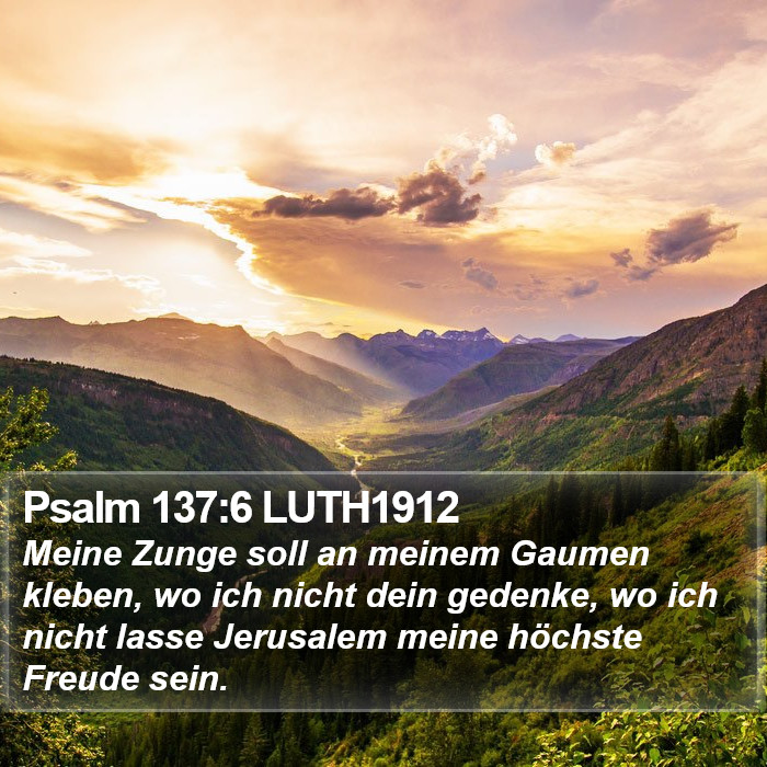 Psalm 137:6 LUTH1912 Bible Study