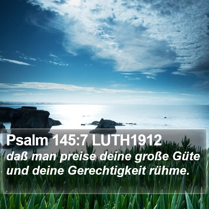 Psalm 145:7 LUTH1912 Bible Study