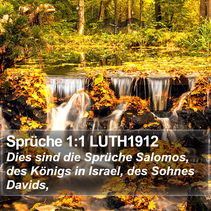 Sprüche 1:1 LUTH1912 Bible Study