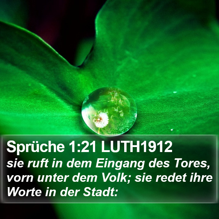 Sprüche 1:21 LUTH1912 Bible Study