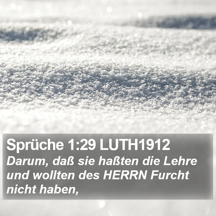 Sprüche 1:29 LUTH1912 Bible Study