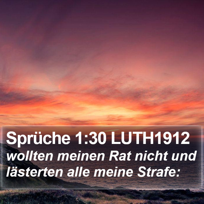 Sprüche 1:30 LUTH1912 Bible Study