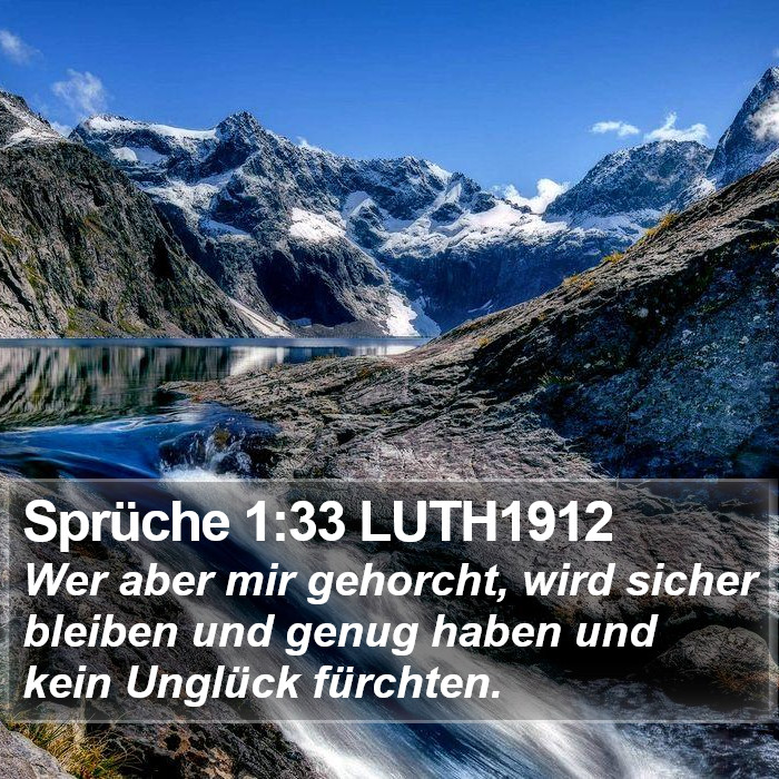 Sprüche 1:33 LUTH1912 Bible Study