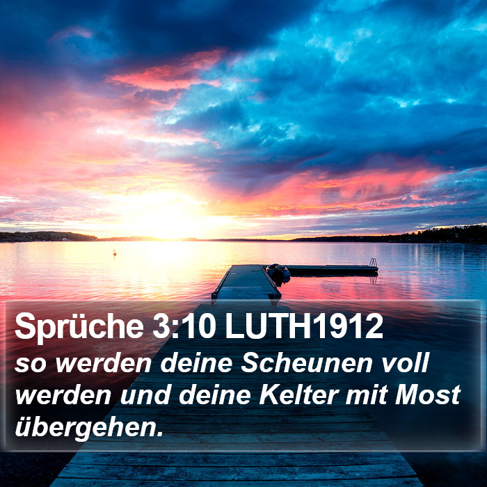 Sprüche 3:10 LUTH1912 Bible Study