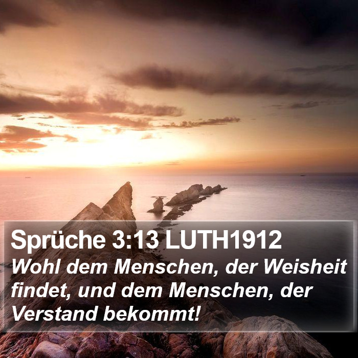 Sprüche 3:13 LUTH1912 Bible Study