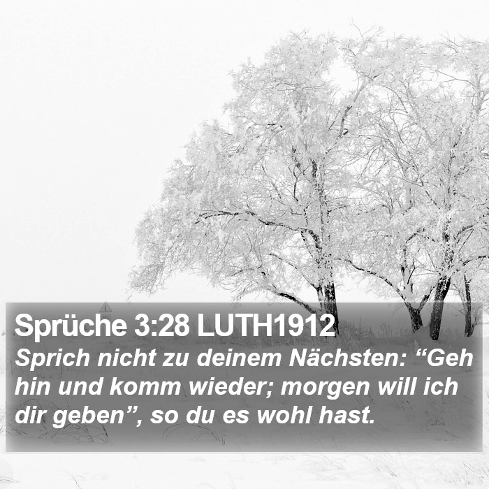 Sprüche 3:28 LUTH1912 Bible Study