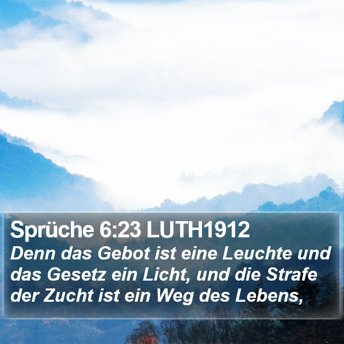 Sprüche 6:23 LUTH1912 Bible Study