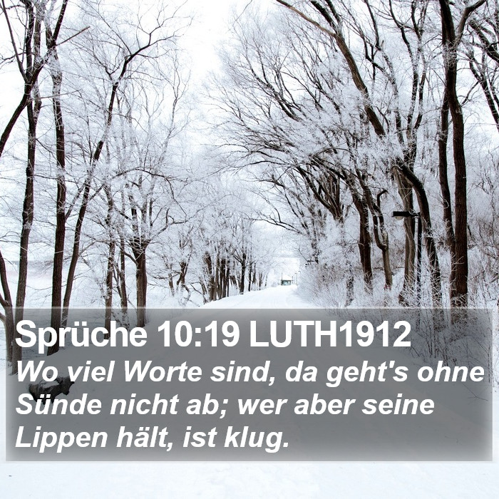 Sprüche 10:19 LUTH1912 Bible Study