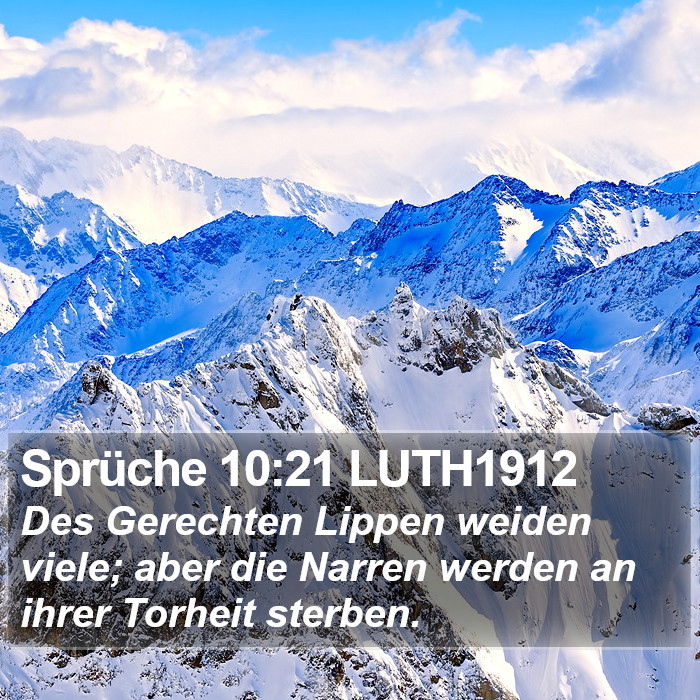 Sprüche 10:21 LUTH1912 Bible Study