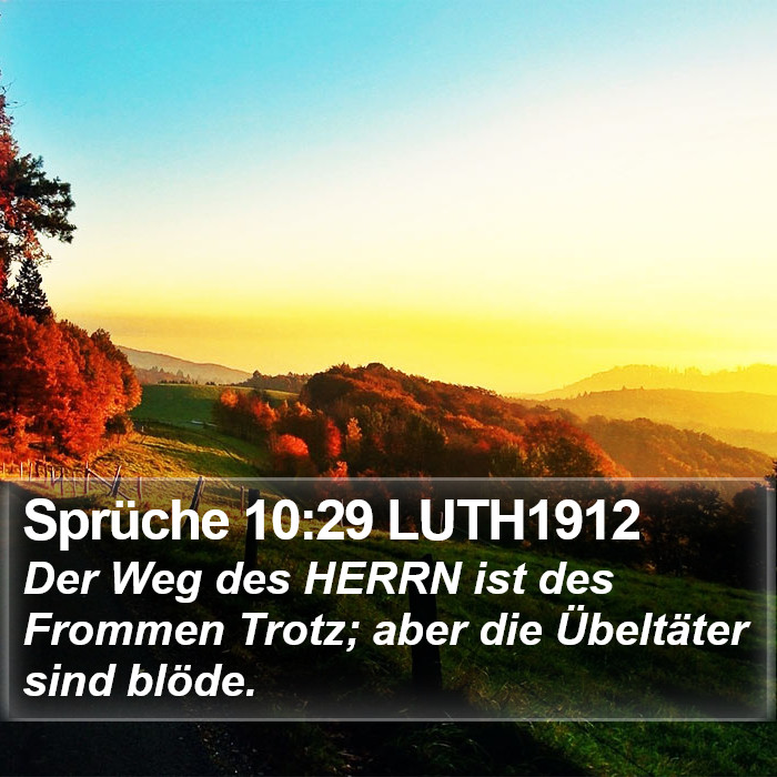 Sprüche 10:29 LUTH1912 Bible Study