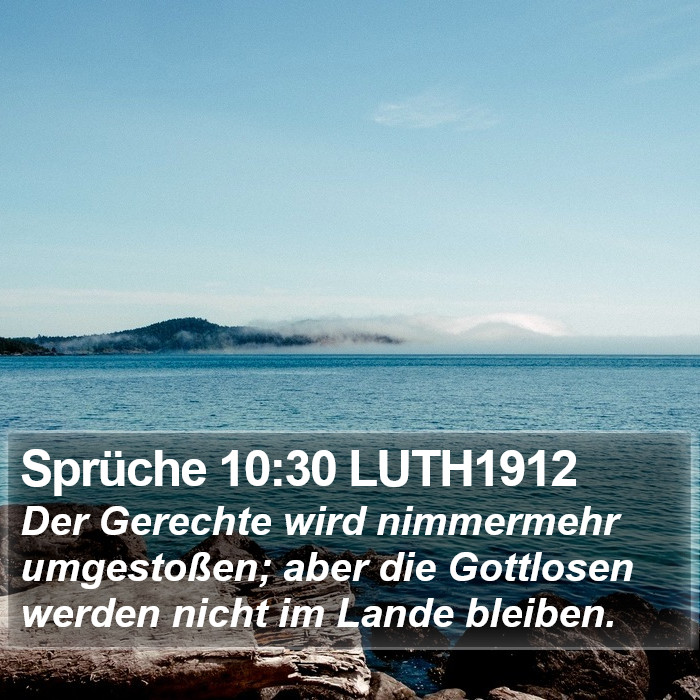 Sprüche 10:30 LUTH1912 Bible Study