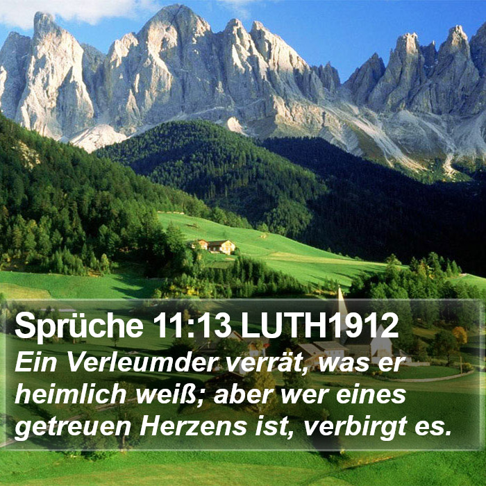 Sprüche 11:13 LUTH1912 Bible Study