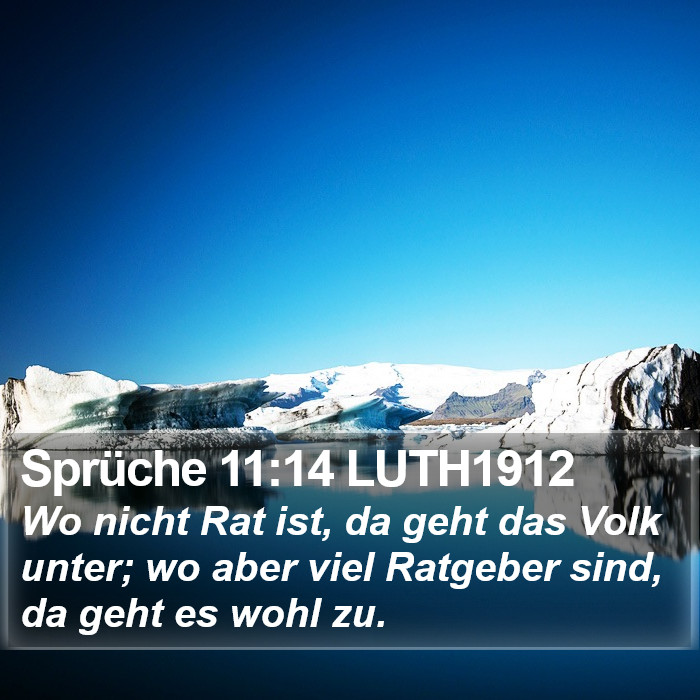 Sprüche 11:14 LUTH1912 Bible Study