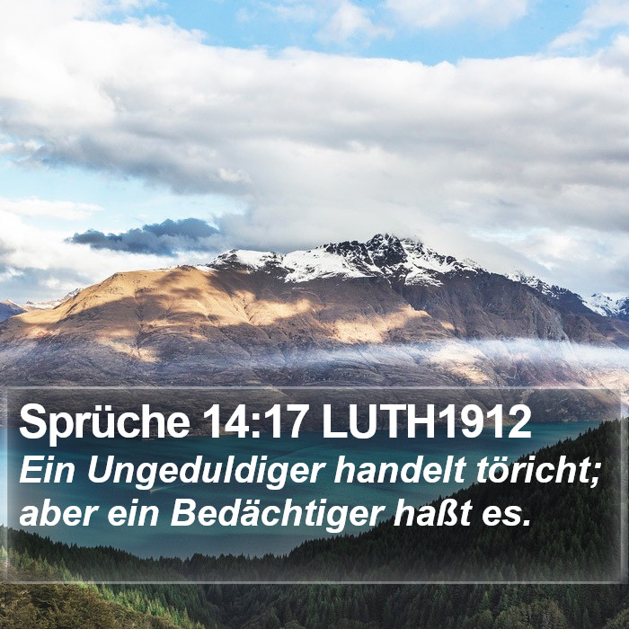 Sprüche 14:17 LUTH1912 Bible Study