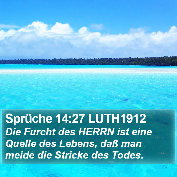 Sprüche 14:27 LUTH1912 Bible Study
