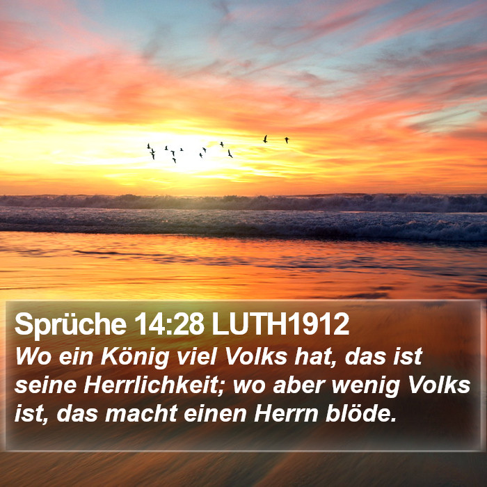 Sprüche 14:28 LUTH1912 Bible Study