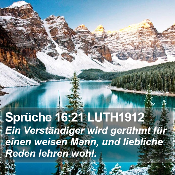 Sprüche 16:21 LUTH1912 Bible Study