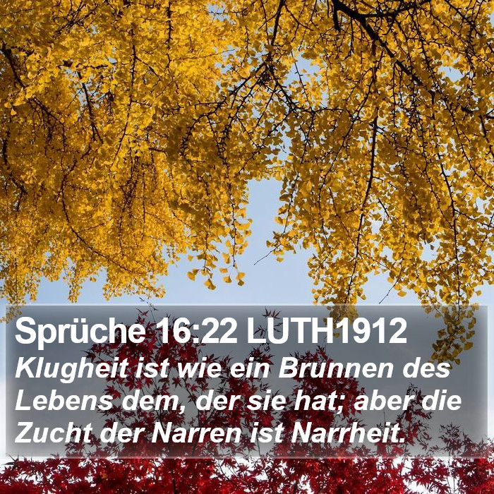 Sprüche 16:22 LUTH1912 Bible Study