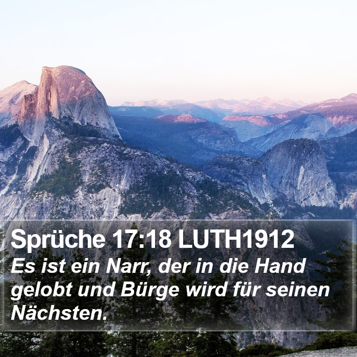 Sprüche 17:18 LUTH1912 Bible Study