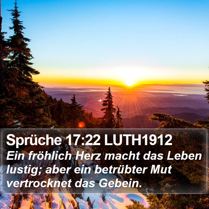 Sprüche 17:22 LUTH1912 Bible Study