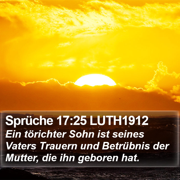 Sprüche 17:25 LUTH1912 Bible Study