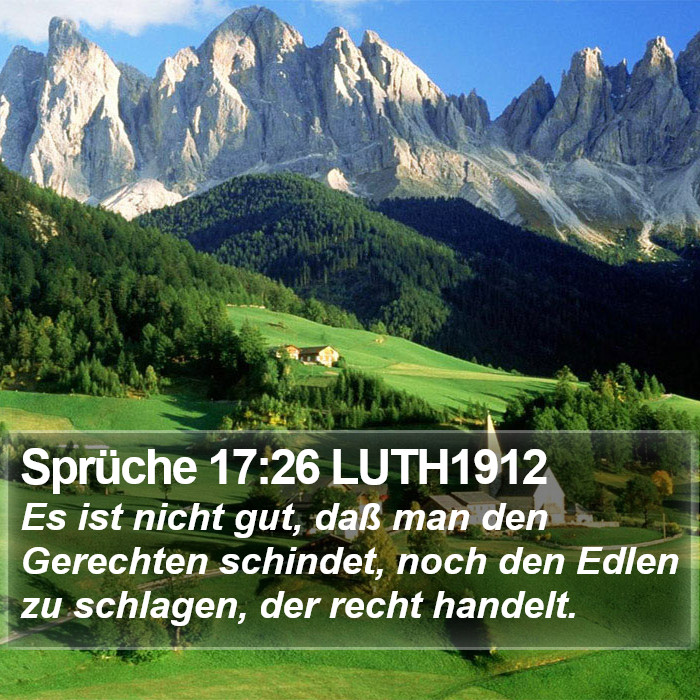 Sprüche 17:26 LUTH1912 Bible Study